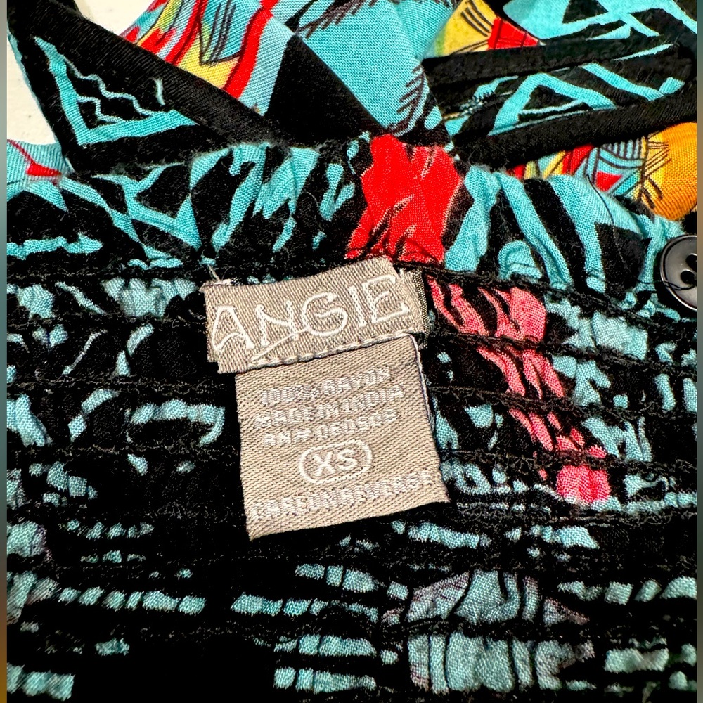 Angie V-Neck Tribal Print Smocked Back Versatile Strap Maxi Sundress Siz… - Picture 5 of 5